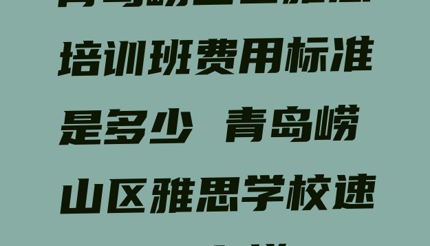 十大青岛崂山区雅思培训班费用标准是多少 青岛崂山区雅思学校速成班怎么样排行榜