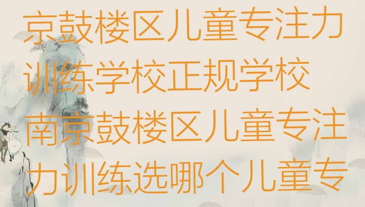 十大2024年10月南京鼓楼区儿童专注力训练学校正规学校 南京鼓楼区儿童专注力训练选哪个儿童专注力训练培训班好排行榜