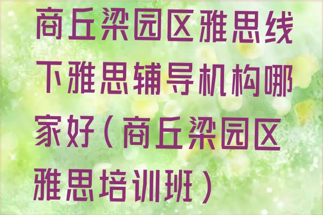 十大商丘梁园区雅思线下雅思辅导机构哪家好(商丘梁园区雅思培训班)排行榜