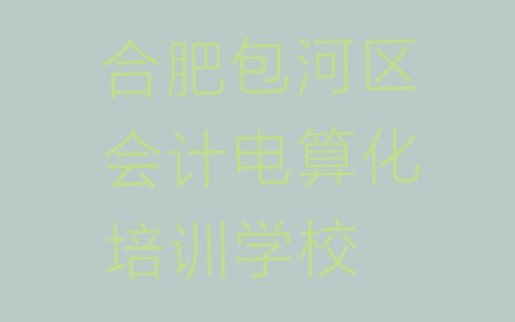 十大合肥包河区会计电算化哪里会计电算化培训班(合肥包河区会计电算化培训哪个正规)排行榜