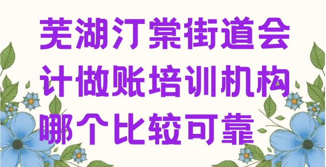 十大芜湖汀棠街道会计做账培训机构哪个比较可靠排行榜