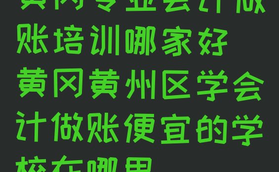 十大黄冈专业会计做账培训哪家好 黄冈黄州区学会计做账便宜的学校在哪里排行榜