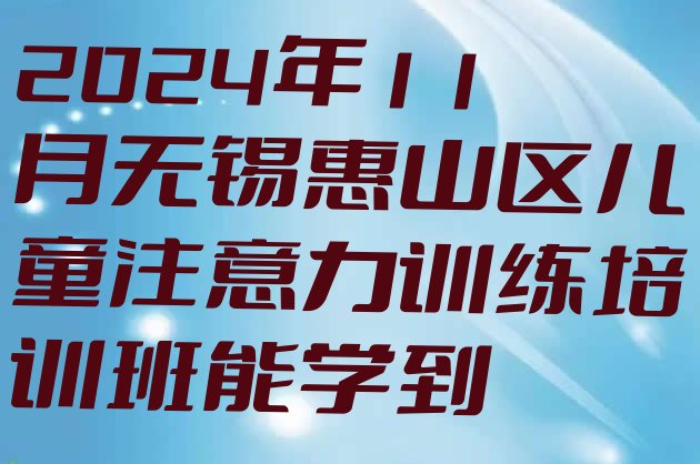 十大2024年11月无锡惠山区儿童注意力训练培训班能学到排行榜