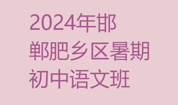 十大2024年邯郸肥乡区暑期初中语文班排行榜