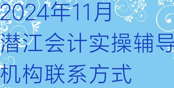 十大2024年11月潜江会计实操辅导机构联系方式排行榜