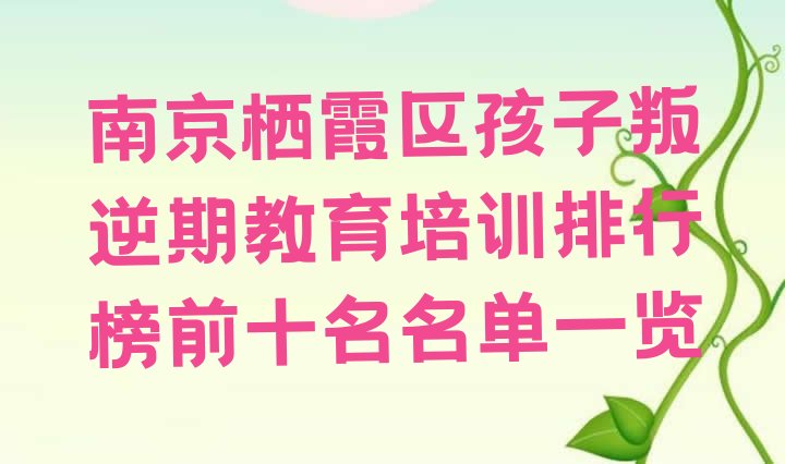 南京栖霞区孩子叛逆期教育培训排行榜前十名名单一览”