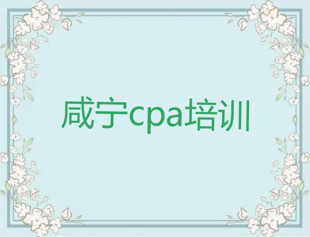 2024年咸宁咸安区cpa培训班哪家排名好一点”