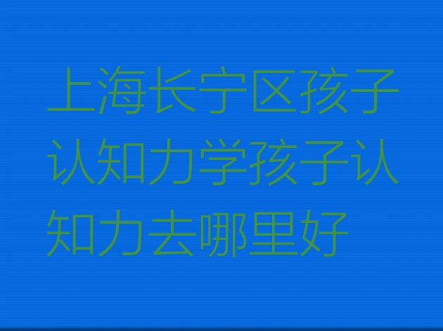 上海长宁区孩子认知力学孩子认知力去哪里好”