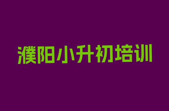 排名好的濮阳小升初培训学校榜单(濮阳排名前十的小升初机构)”