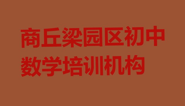 商丘梁园区线下初中数学辅导班实力排名名单”