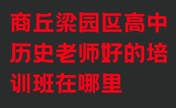 商丘梁园区高中历史老师好的培训班在哪里”