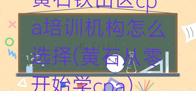 黄石铁山区cpa培训机构怎么选择(黄石从零开始学cpa)”