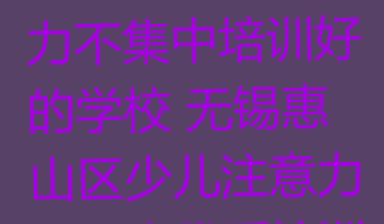 2024年无锡惠山区少儿注意力不集中培训好的学校 无锡惠山区少儿注意力不集中优质培训机构推荐”