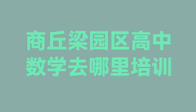 商丘梁园区高中数学去哪里培训”