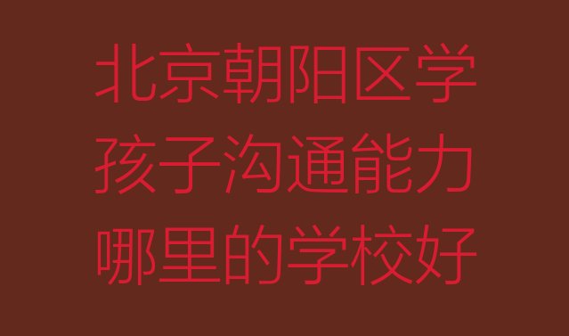 北京朝阳区学孩子沟通能力哪里的学校好”