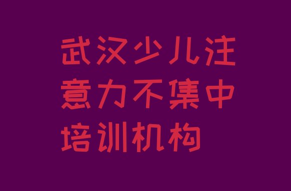 2024年武汉洪山区少儿注意力不集中教育培训排名靠前的机构有哪些名单一览”