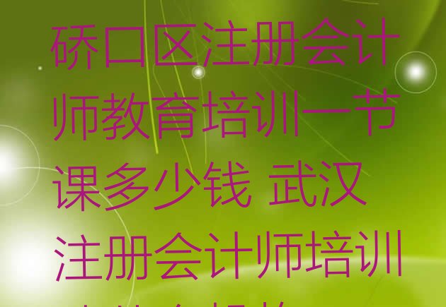 2024年武汉硚口区注册会计师教育培训一节课多少钱 武汉注册会计师培训选什么机构”