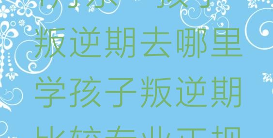 2024年11月东莞孩子叛逆期去哪里学孩子叛逆期比较专业正规实力排名名单”