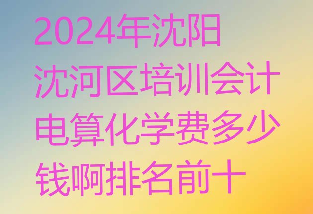 2024年沈阳沈河区培训会计电算化学费多少钱啊排名前十”