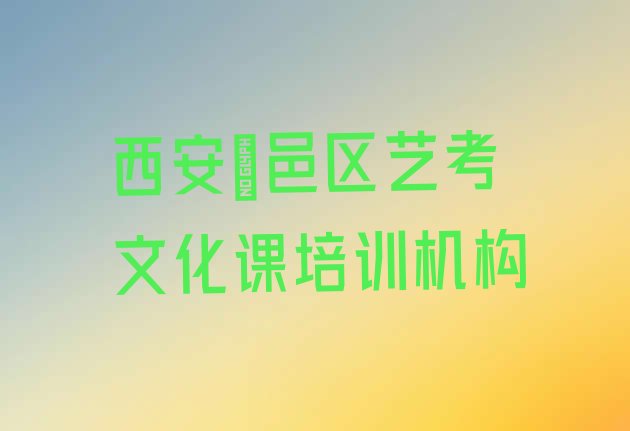 2024年西安鄠邑区比较好的学艺考文化课学校有哪些”