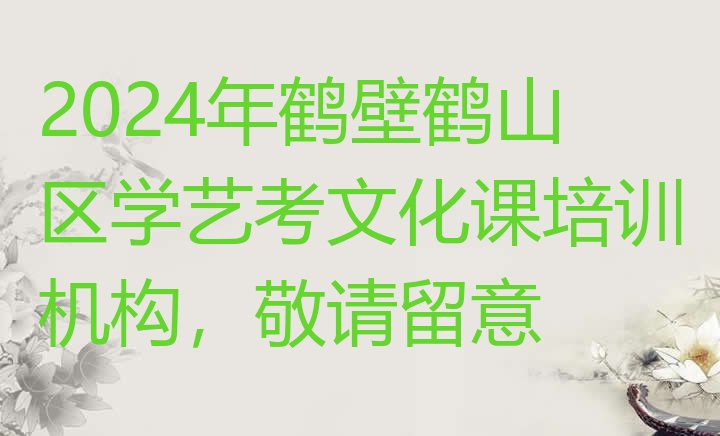 2024年鹤壁鹤山区学艺考文化课培训机构，敬请留意”