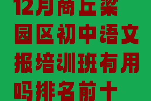 12月商丘梁园区初中语文报培训班有用吗排名前十”