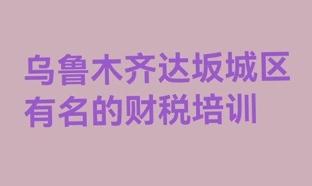 乌鲁木齐达坂城区有名的财税培训”