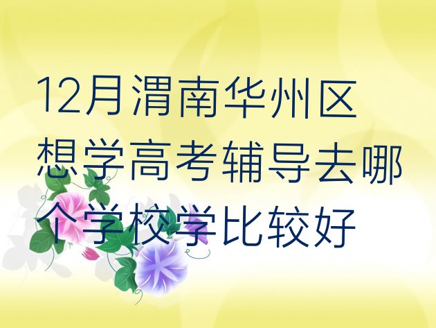 12月渭南华州区想学高考辅导去哪个学校学比较好”