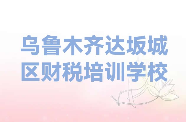 12月乌鲁木齐达坂城区学财税去哪里学的好又学的快一点”