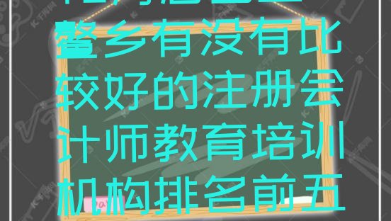 12月眉山盘鳌乡有没有比较好的注册会计师教育培训机构排名前五，不容忽视”