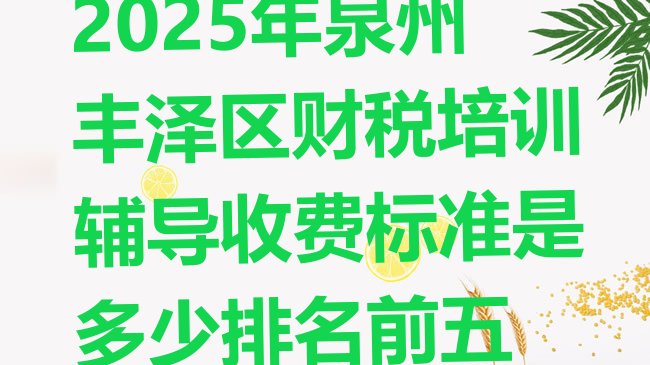 2025年泉州丰泽区财税培训辅导收费标准是多少排名前五”