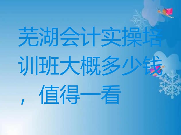 芜湖会计实操培训班大概多少钱，值得一看”