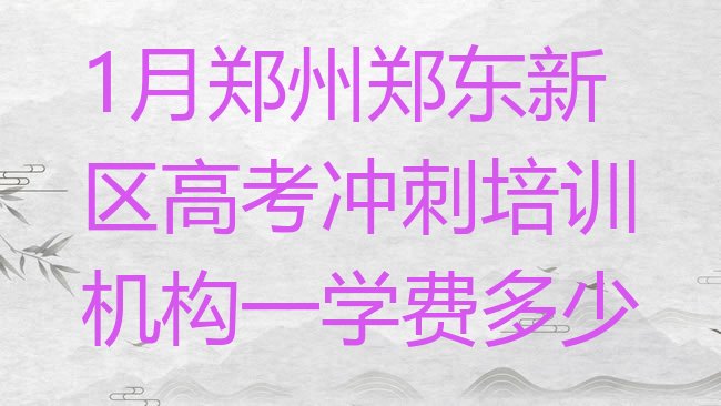 1月郑州郑东新区高考冲刺培训机构一学费多少”