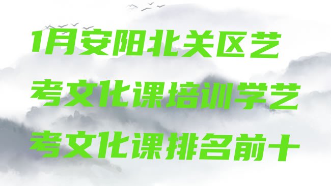 1月安阳北关区艺考文化课培训学艺考文化课排名前十”