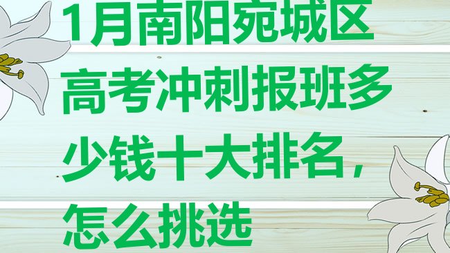 1月南阳宛城区高考冲刺报班多少钱十大排名，怎么挑选”